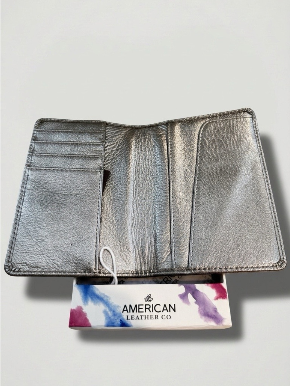 American Leather Co. Women's Metallic Silver Key & Card Holder Wallet